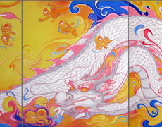 Zhang Yuxi, Crouching Dragon OR Awakening, 180 x 450 cm, Oil on canvas, 2012