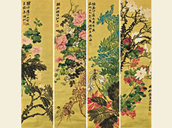 赵之谦 1868年作 《拟古花卉》