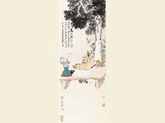 张大千 《仿陈老莲觅句图》