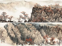 白雪石 《秋山红树》