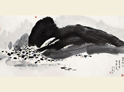 吴冠中 《泼墨漓江》