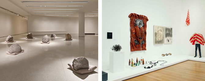 '记录无限:李禹焕回顾展'现场 (左) ,'东京1955-1970:新先锋艺术展'现场(右) '记录无限:李禹焕回顾展'现场 (左) ,'东京1955-1970:新先锋艺术展'现场(右)
